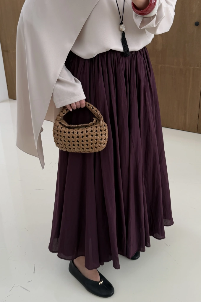 3002 SIK PİLE ASTARLI PAMUK VUAL ETEK mürdüm