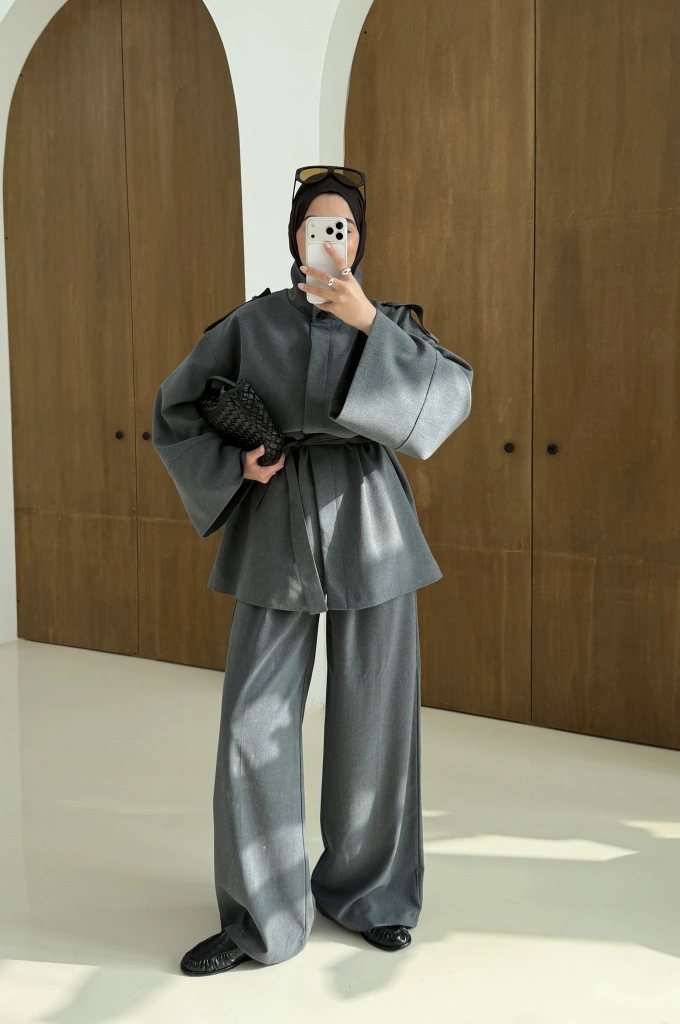 6006 DİK YAKA POLİVİSKON TAKIM ANTRASİT