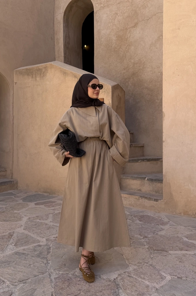 9001 TEK DÜĞME KETEN TAKIM vizon