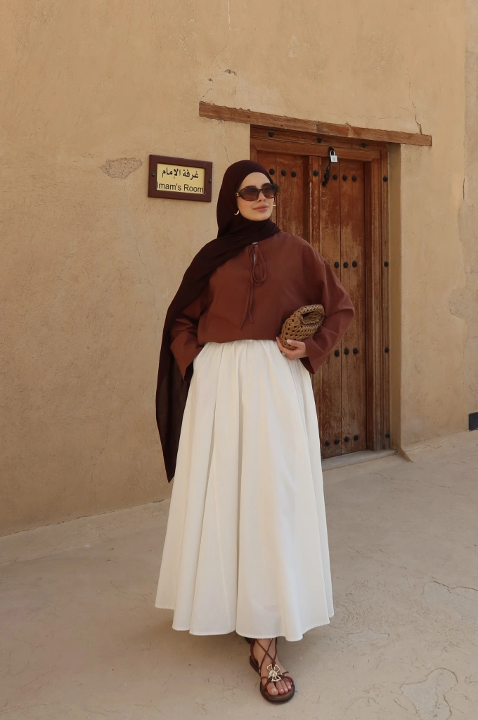 5480İPLİ  KETEN BĞLM BLUZ kiremit