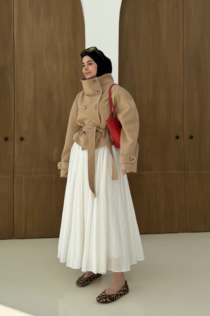 5013 HT DİK YAKA TRENÇ koyu bej