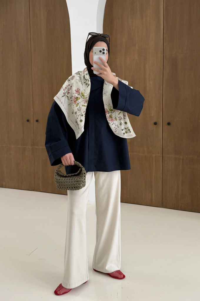 5419 ASİMETRİK YAKA GÖMLEK LACİVERT