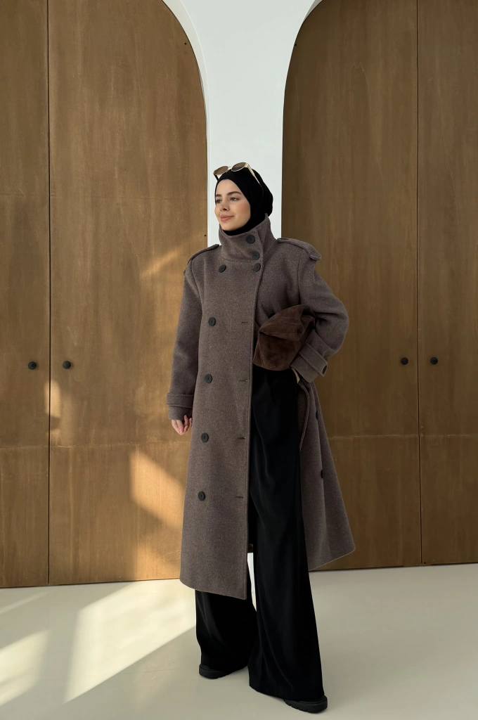 İTHAL KAŞE YÜN DOKULU MASSİİ KABAN kahve