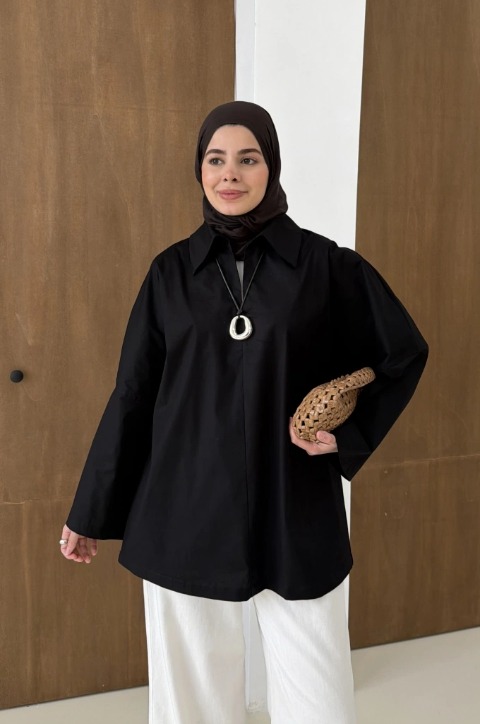 5428 POLO YAKA GÖMLEK SİYAH