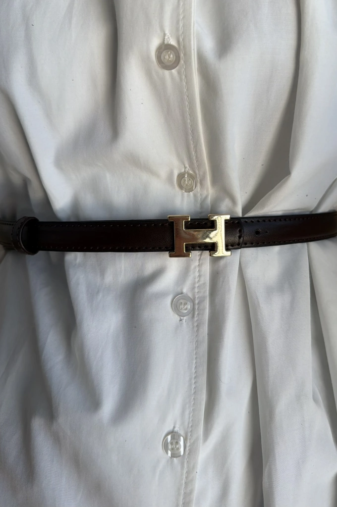 HERMES  %100 DERİ KEMER kahve