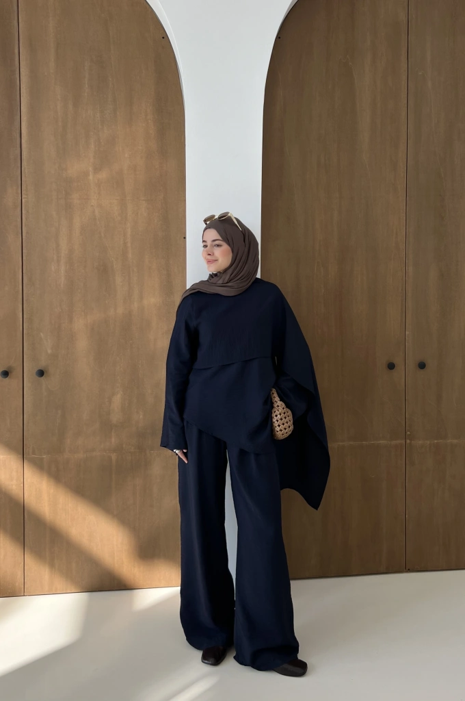 6009 AYROBİN ŞALLI TAKIM LACİVERT