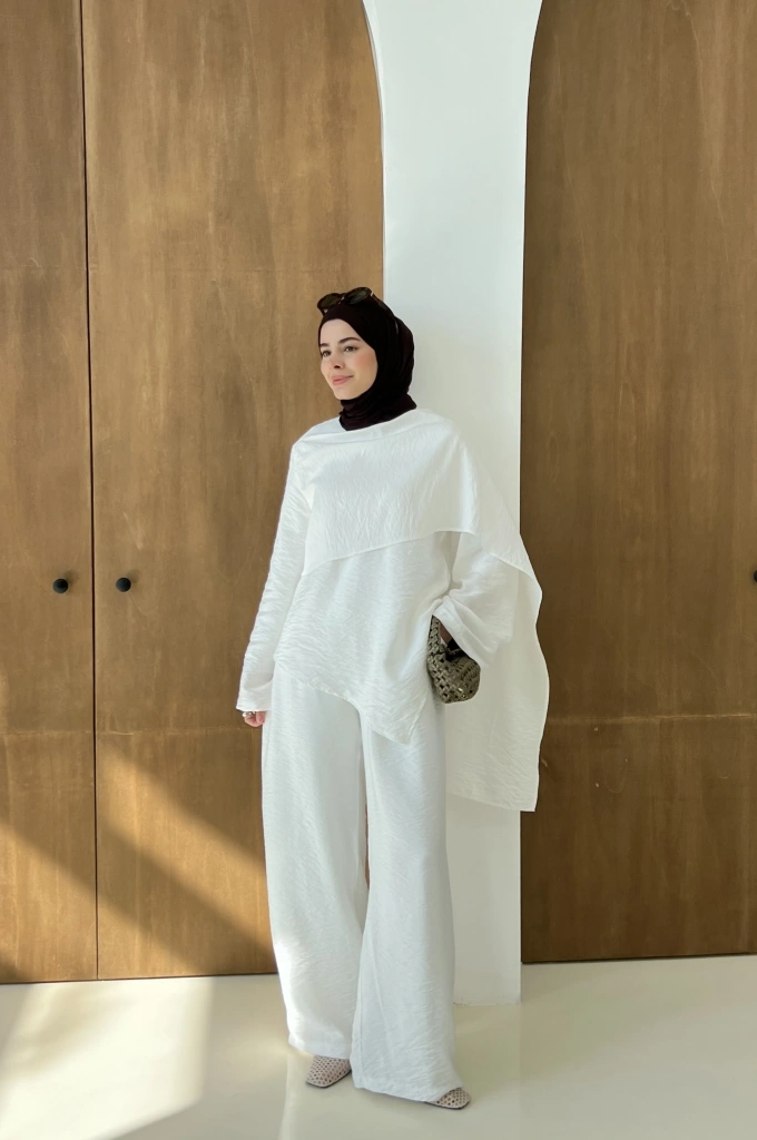 6009 AYROBİN ŞALLI TAKIM BEYAZ