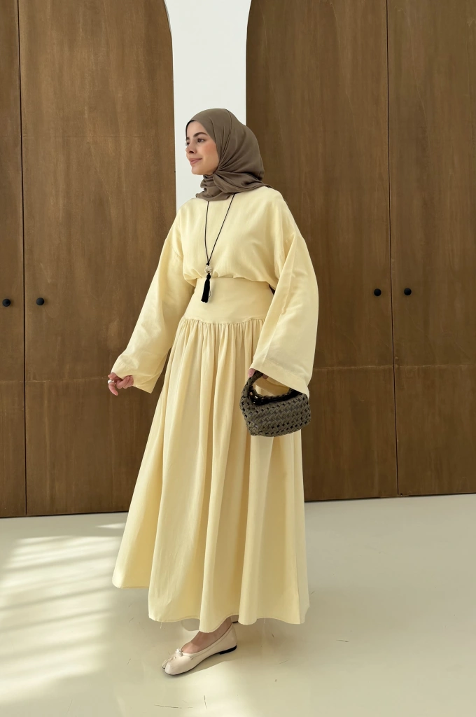 6017 YÜKSEK BEL ETEKLİ TAKIM sarı