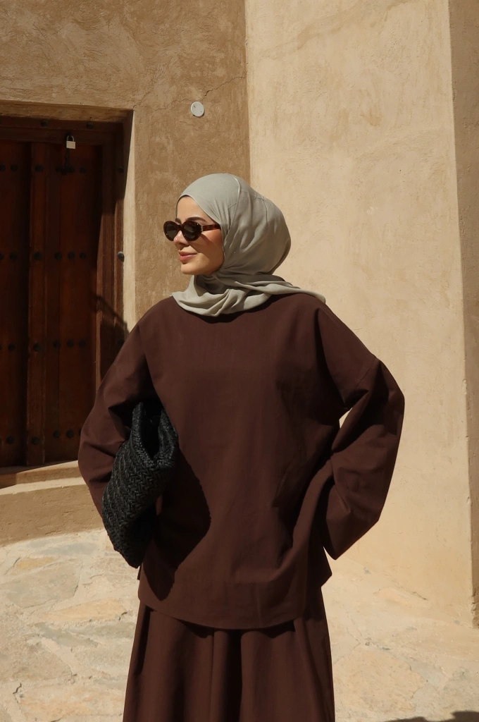 9009 BLUZ❗️KETEN BASİCkahve