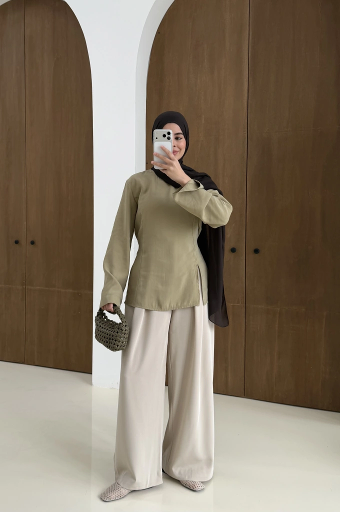 2019 YIRTMAÇLI BLUZ YEŞİL