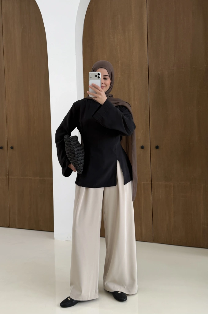 2019 YIRTMAÇLI BLUZ SİYAH