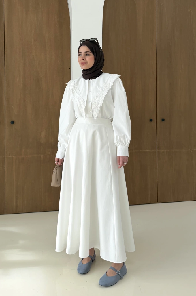 DANTEL DESEN GÖMLEK BEYAZ