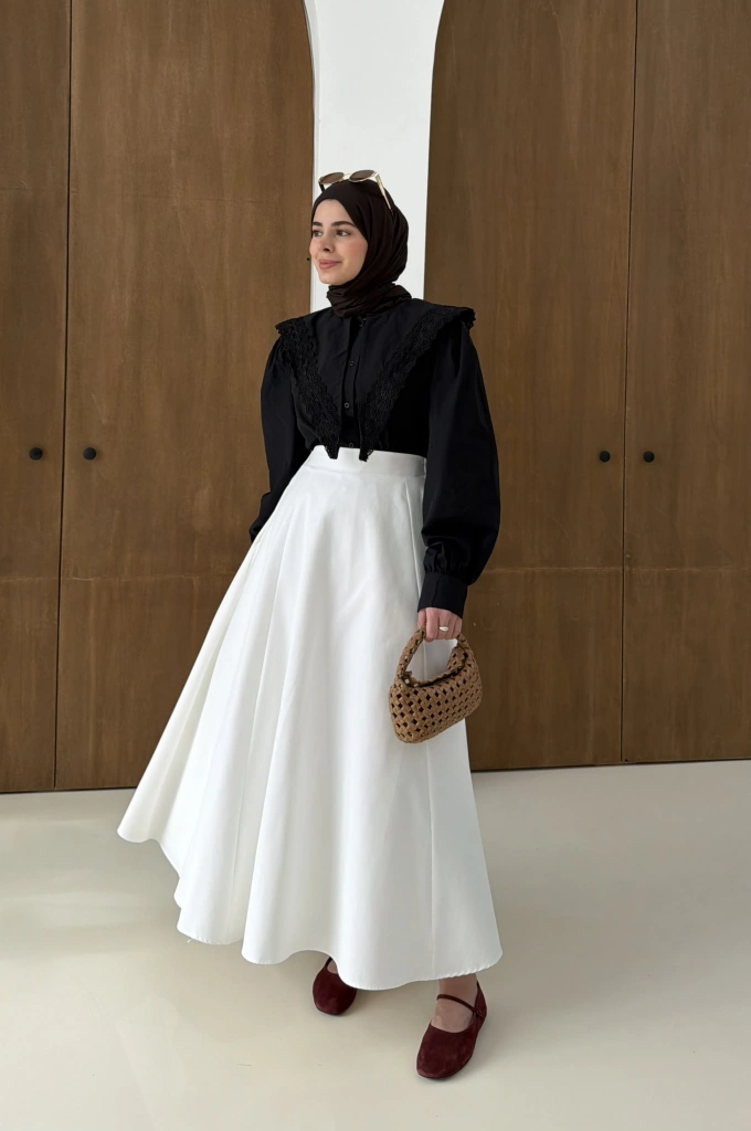 DANTEL DESEN GÖMLEK SİYAH