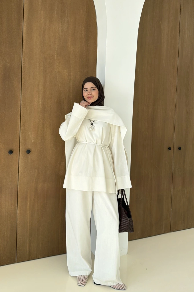 5471*TAKIM SEYYAR ŞALLI KETEN ( beyaz )