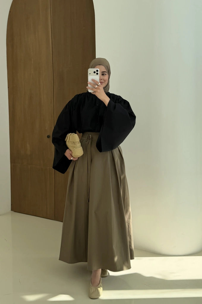 1287 PİLELİ KMR ETEK KOYU HAKİ