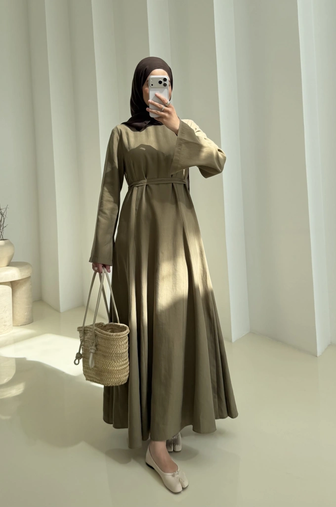 7131 QPİLELİ ELBİSE MİNT