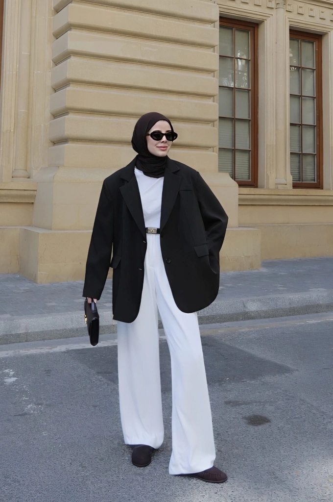 Oversize Premium Astarlı Blazer__ siyah