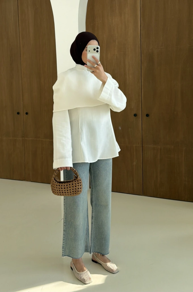 2056 PELERİN BOLEROLU ÜST BEYAZ