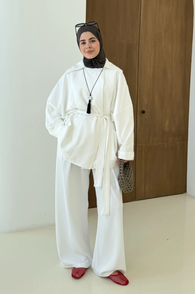 006 CONCP BEL LASTİK CEKET beyaz