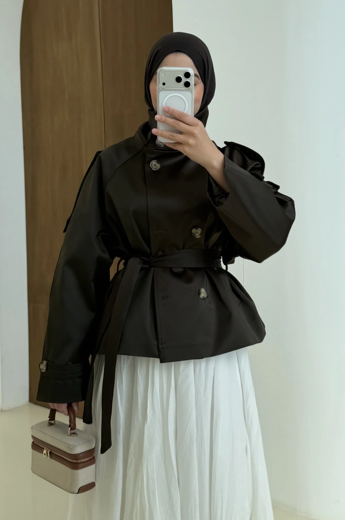 010 CLOE DİK YAKA TRENÇ HAKİ