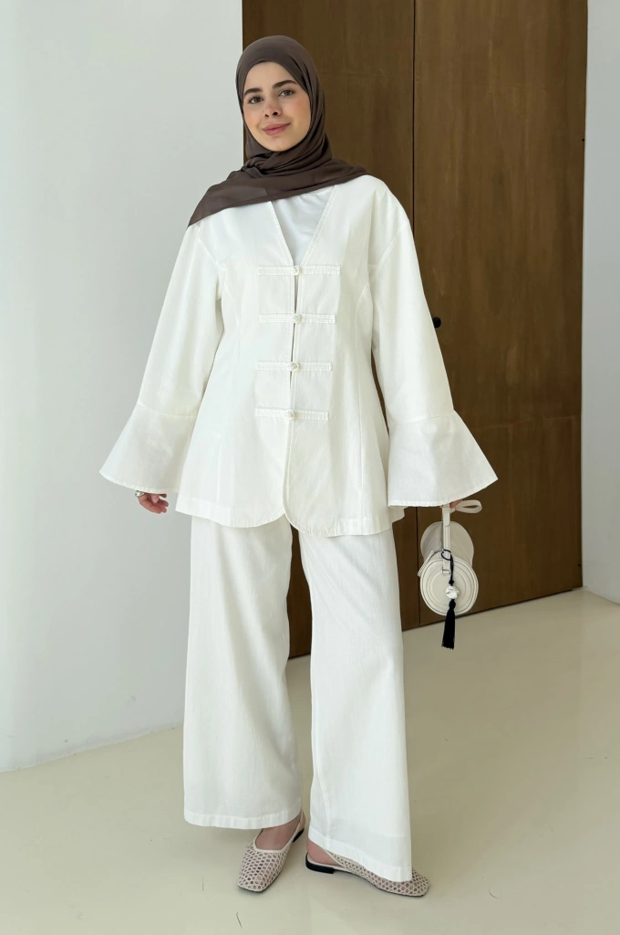 5498 BİRİT DTY BLUZ EKRU