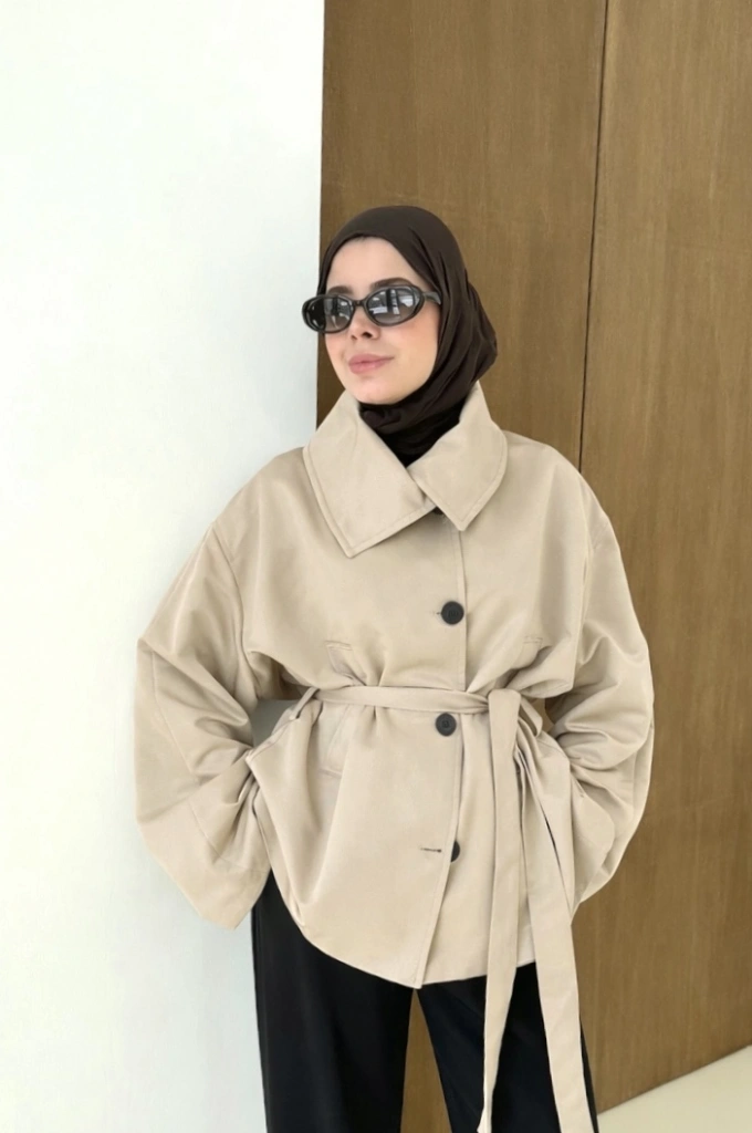 509256 MUADİL PREMİUM TRENÇKOT taş