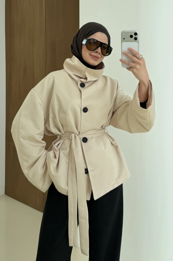 509256 MUADİL PREMİUM TRENÇKOT taş