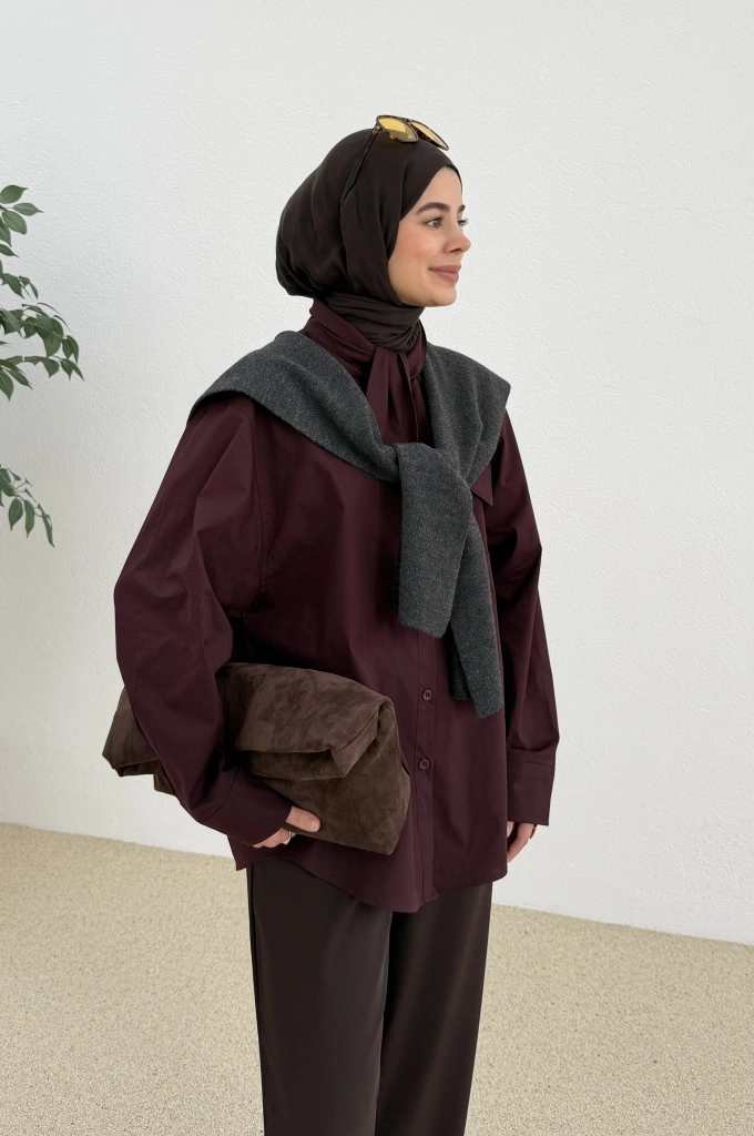 5407 FULAR YAKALI GÖMLEK MÜRDÜM