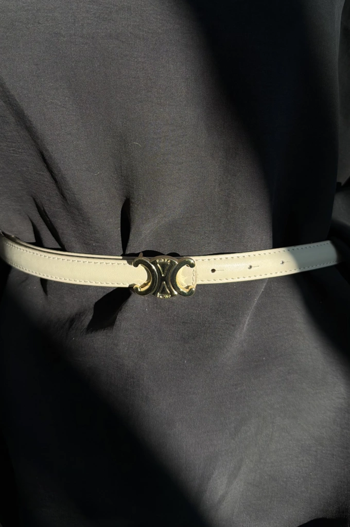 %100 DERİ CELİNE KEMER krem