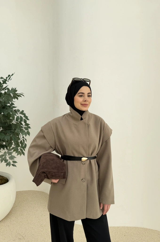 7637 KOL DETAY OVERSİZE CEKET HAKİ