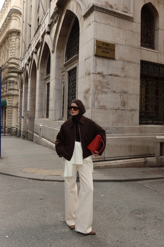 7670 BOMBER CEKET ACI KAHVE