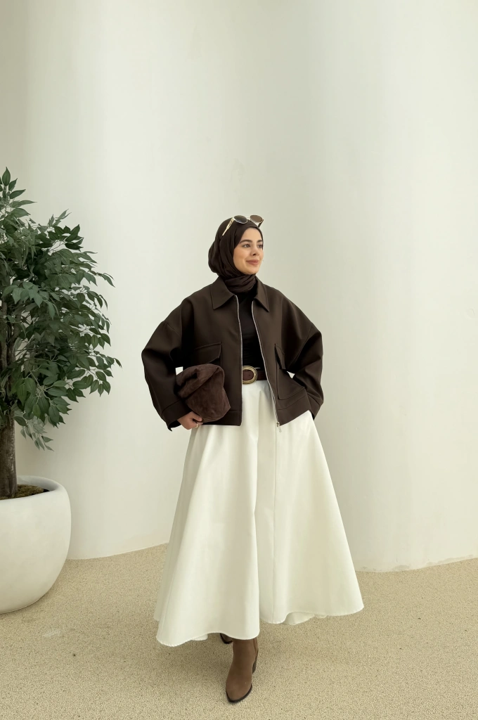 7670 BOMBER CEKET ACI KAHVE