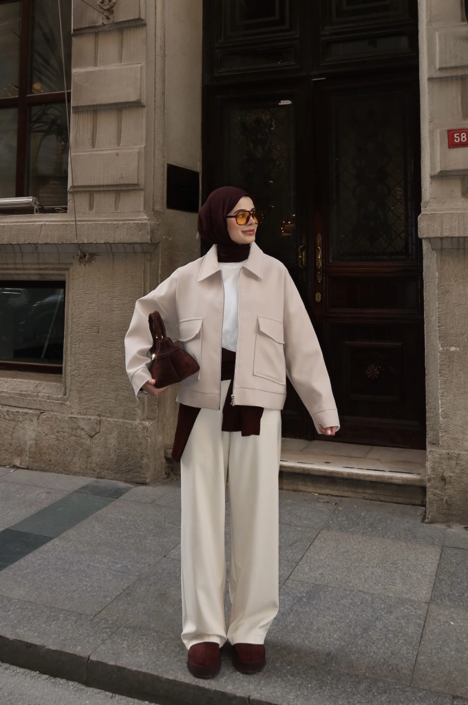 7670 BOMBER CEKET bej