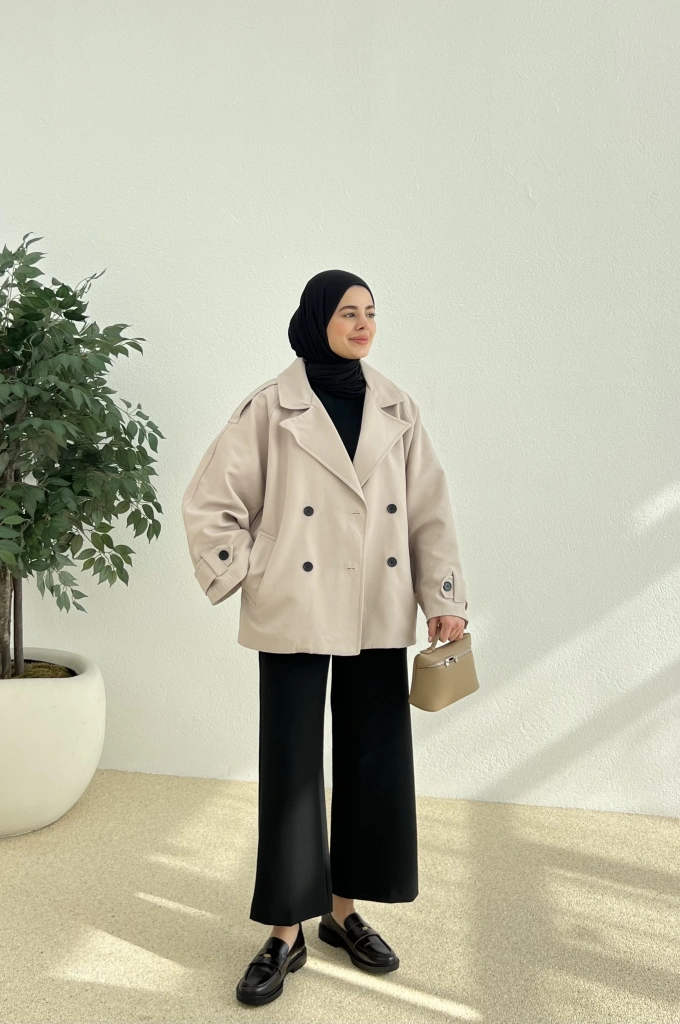 ASTARLI PREMİUM TRENÇKOT bej !!!