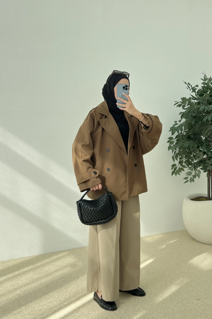 ASTARLI PREMİUM TRENÇKOT haki !!!