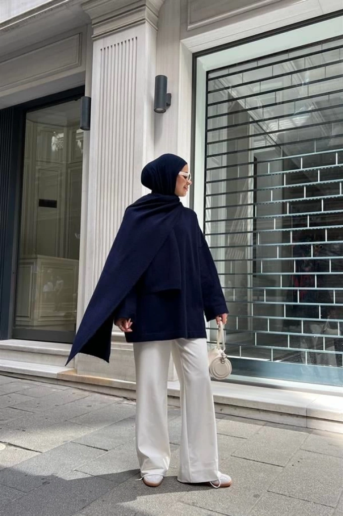 ATKILI KALİTE PİNTEREST KAZAK LACİVERT