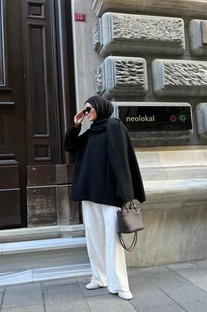 ATKILI KALİTE PİNTEREST KAZAK SİYAH