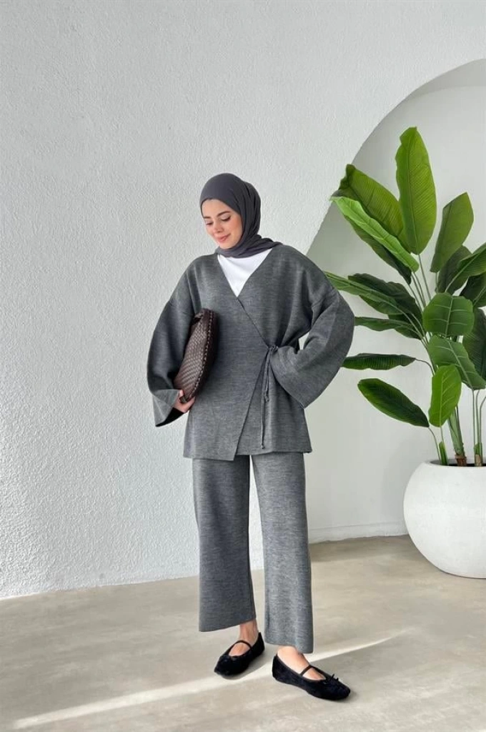 BAĞLAMALI LÜX KALİTE TRİKO Gri