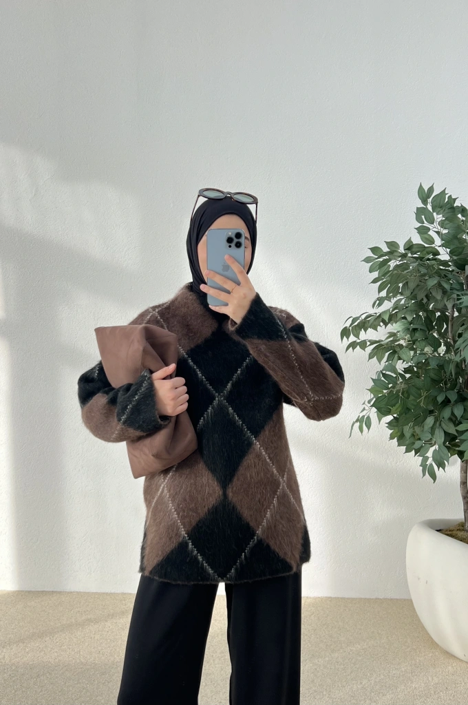 BAKLAVA DESEN PREMİUM KALIN KAZAK