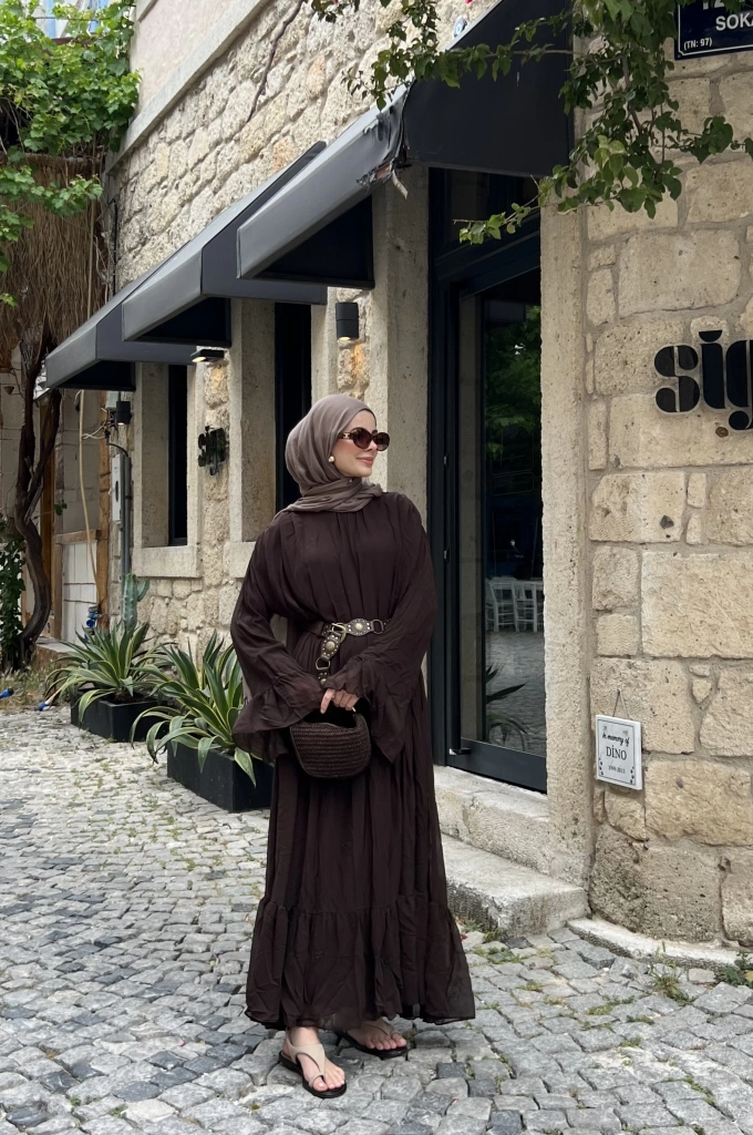 CRUSH H&M ELBİSE KAHVE