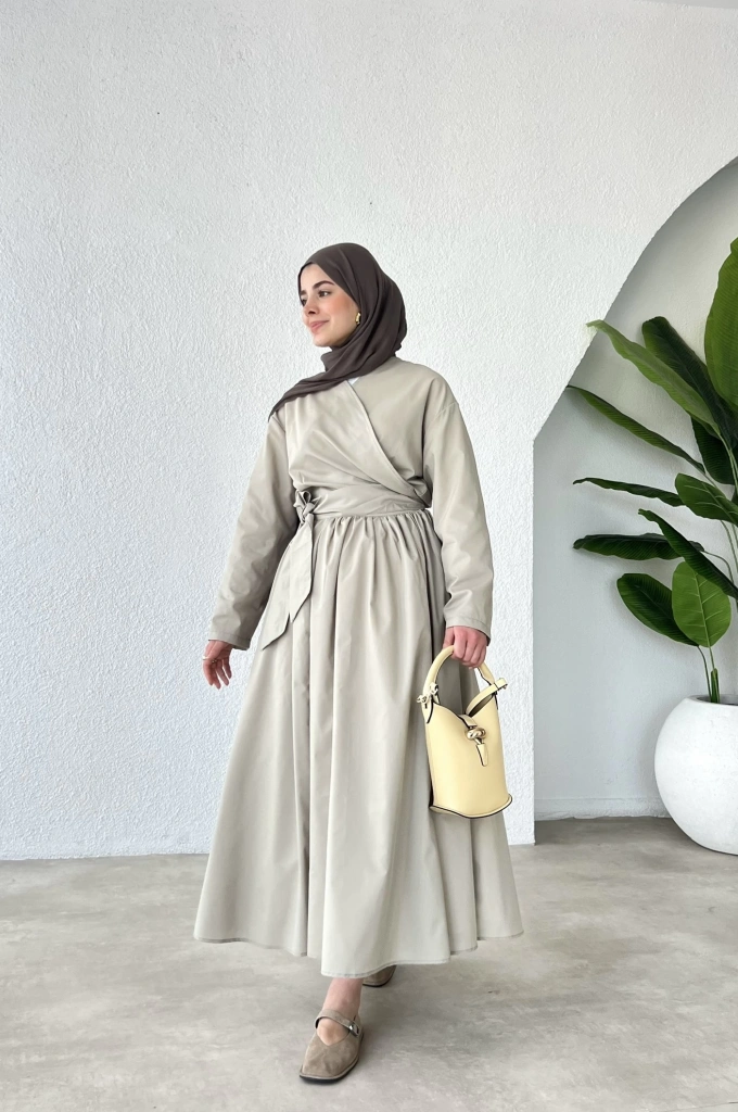 Etekli üst pinterest takım mint yeşili