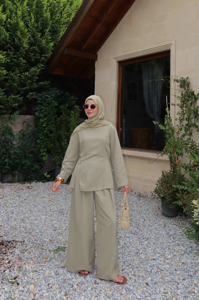 GENİŞ PALAZZO Arabik TAKIM mint