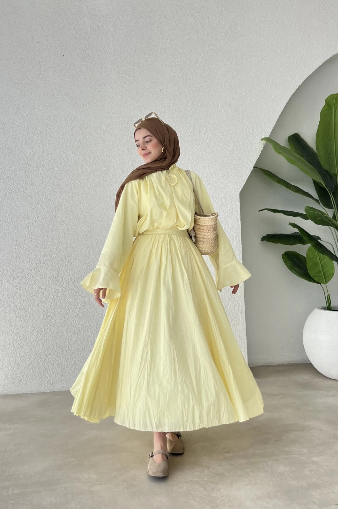 h&m Etekli Vual Takım SARI