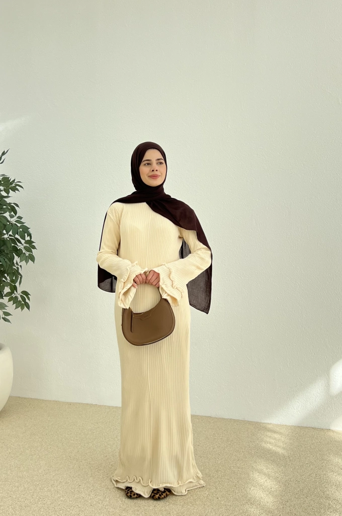 H&M TRİKO ELBİSE Bej