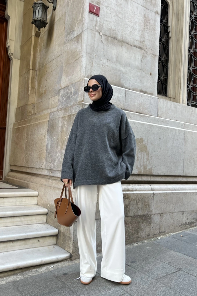 HM VİRAL PREMİUM TÜYLÜ KAZAK ANTRASTİİ