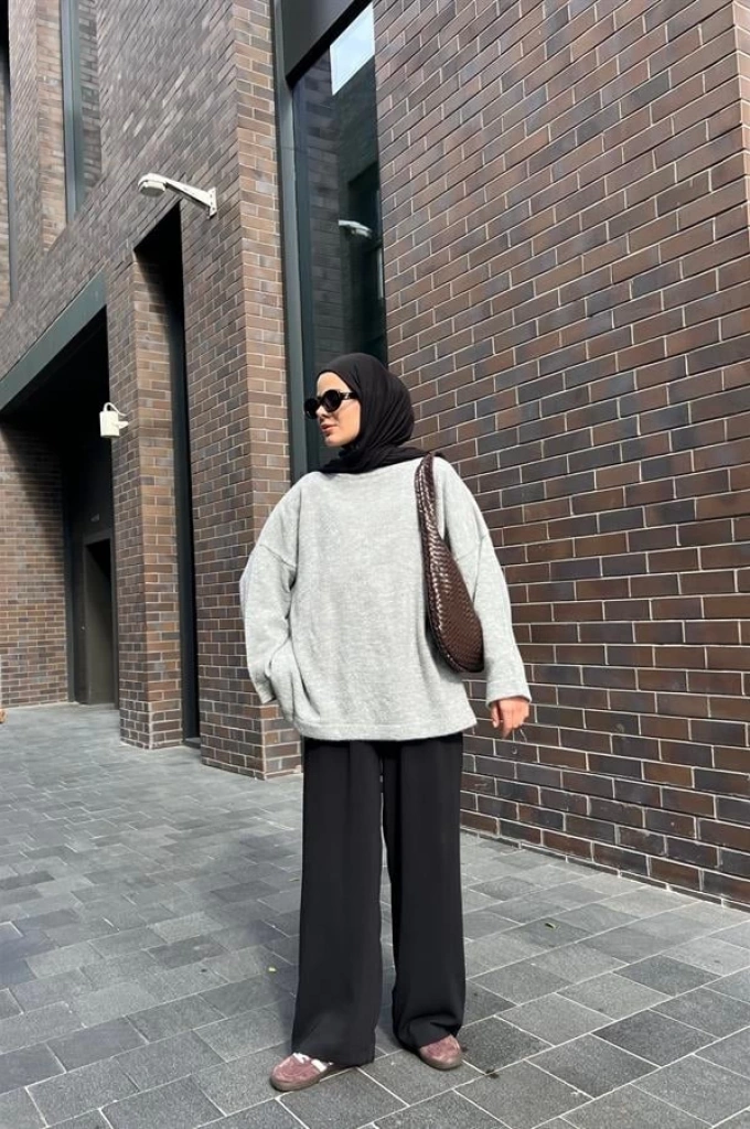 HM VİRAL PREMİUM TÜYLÜ KAZAK gri