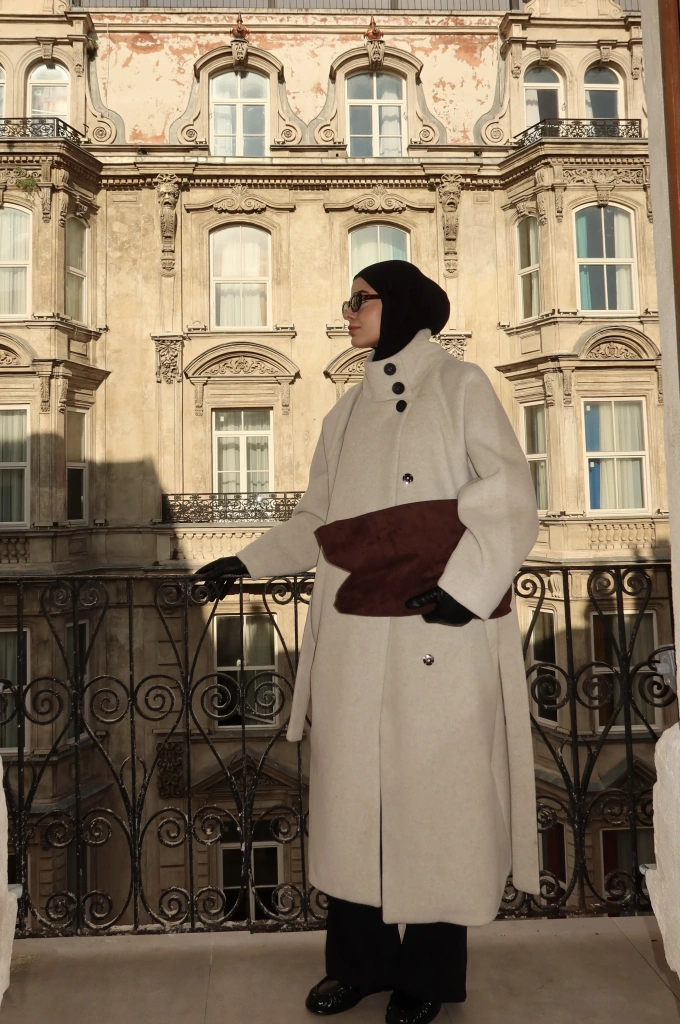 İTHAL KAŞE MNG KABAN DİK YAKA BEJ