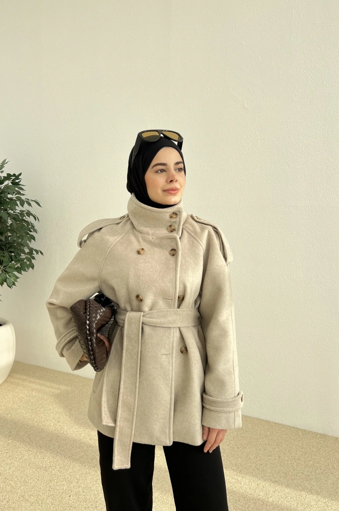 LİFE DİK YAKA PREMİUM KABAN bej