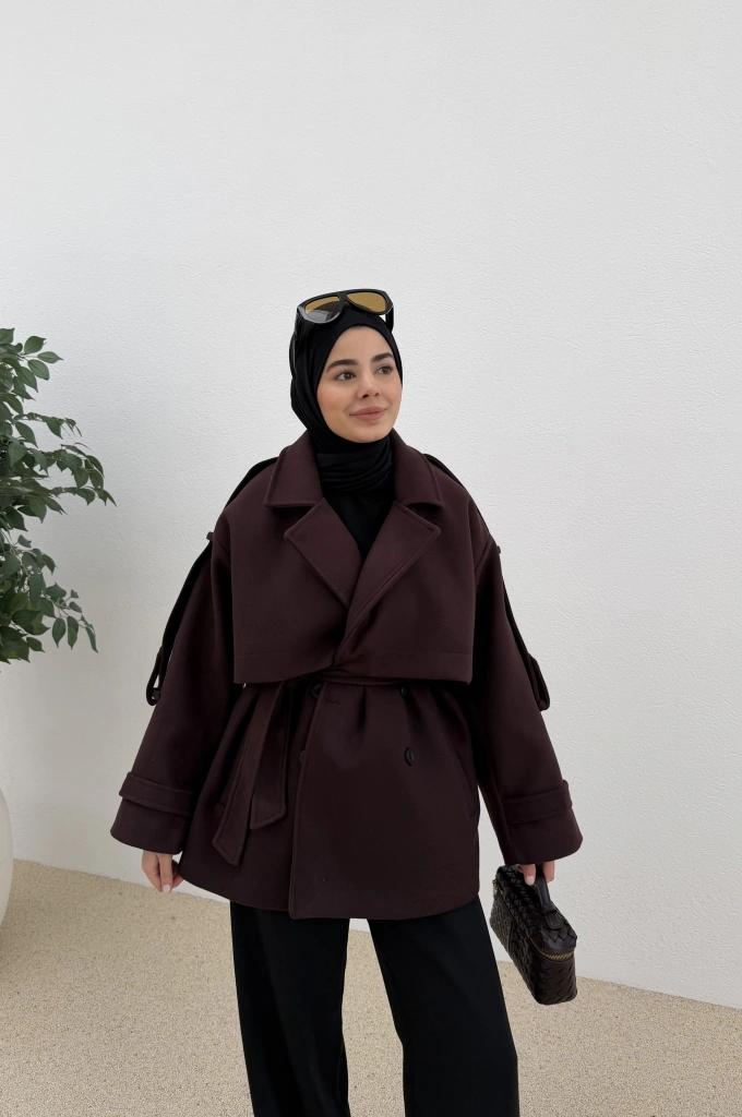 LOFT KAŞE PREMİUM KABAN bordo kok