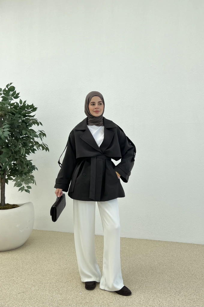 PREMİUM KALİTE İNDİTEX TRENÇKOT ACI kahve